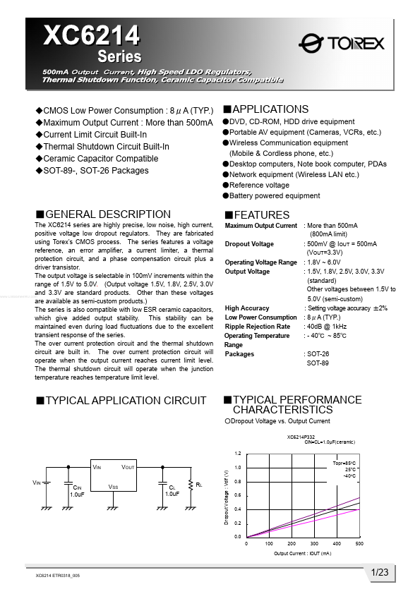 XC6214 Torex Semiconductor