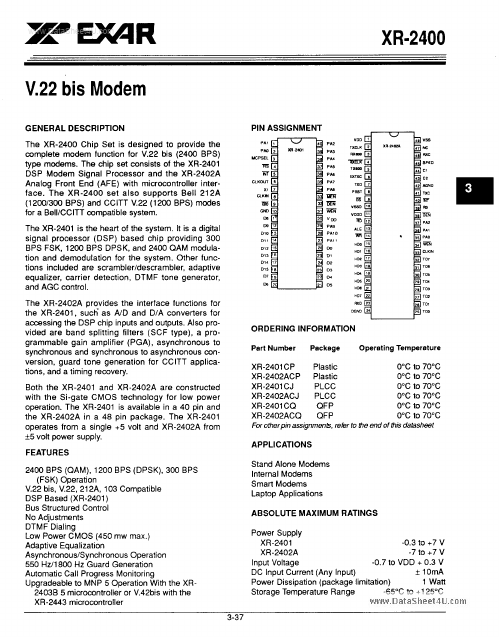 <?=XR2400?> डेटा पत्रक पीडीएफ