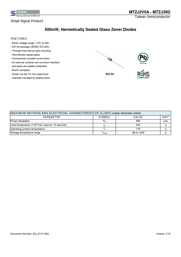 MTZJ7V5 Taiwan Semiconductor