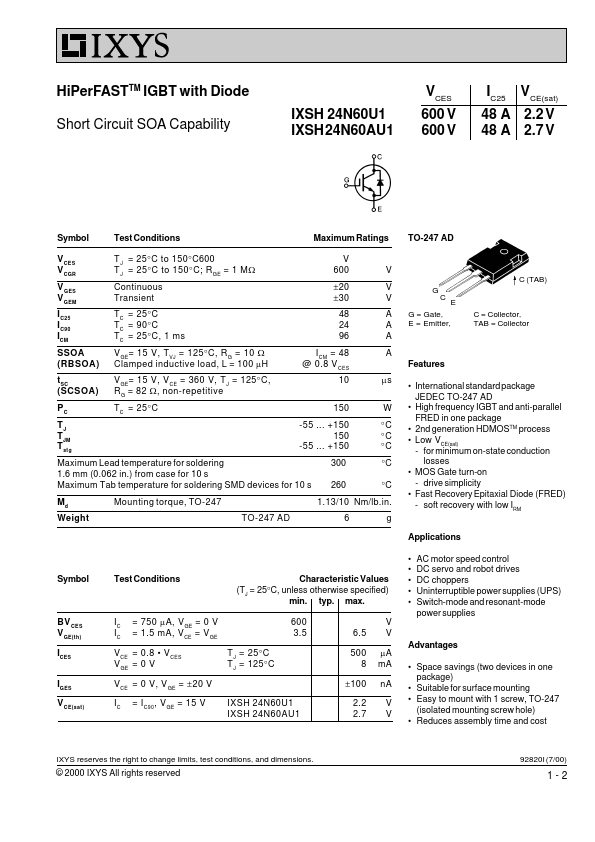 IXSH24N60AU1