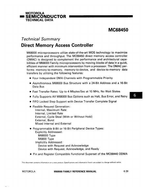 MC68450 Motorola