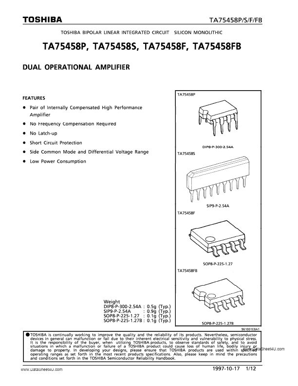 TA75458P Toshiba Semiconductor