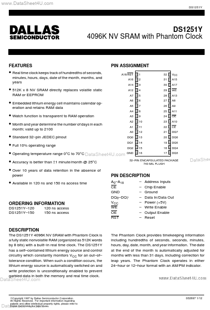 DS1251Y Dallas Semiconducotr