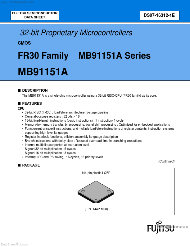 MB91151A Fujitsu Media Devices