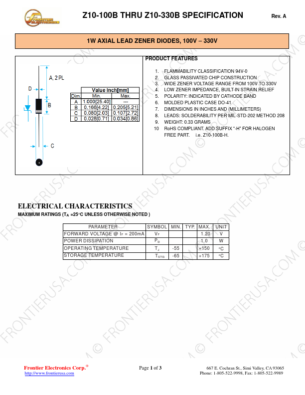 Z10-140B Frontier Electronics