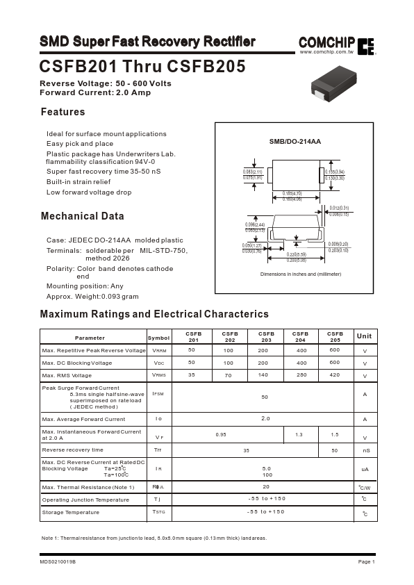 CSFB205 Comchip Technology