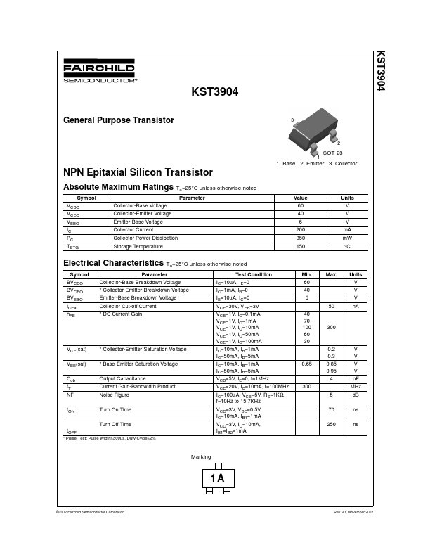 KST3904 Fairchild Semiconductor