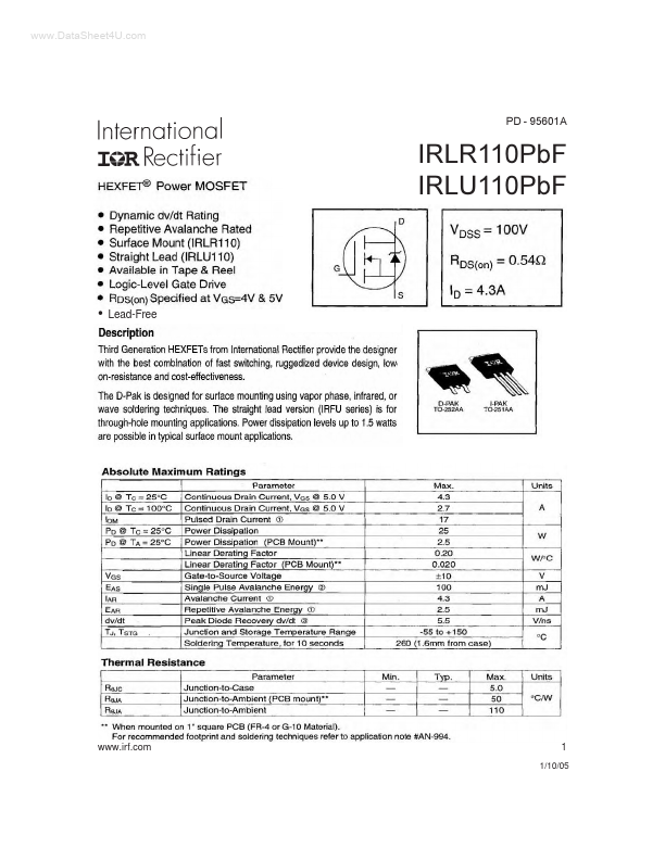 IRLU110PBF International Rectifier