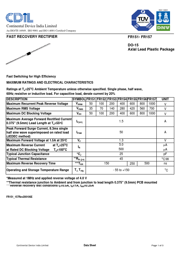 <?=FR154?> डेटा पत्रक पीडीएफ