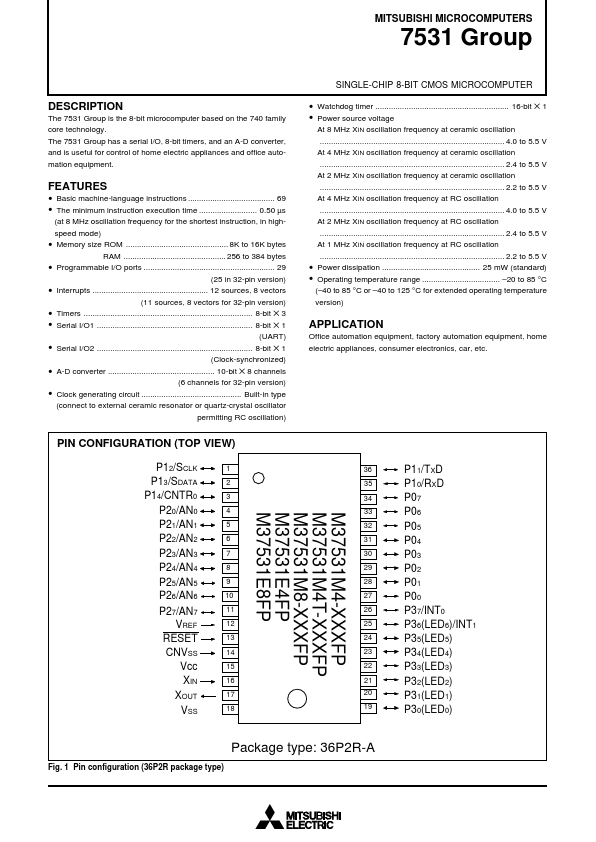 M37531M4V-XXXGP Mitsubishi