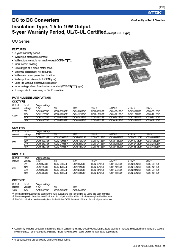 <?=CCN-2405SF?> डेटा पत्रक पीडीएफ