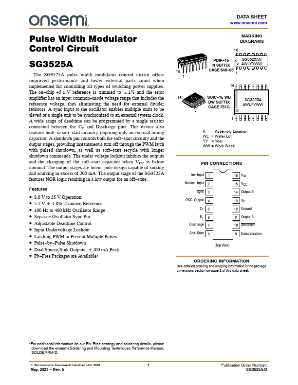 SG3525AN ON Semiconductor