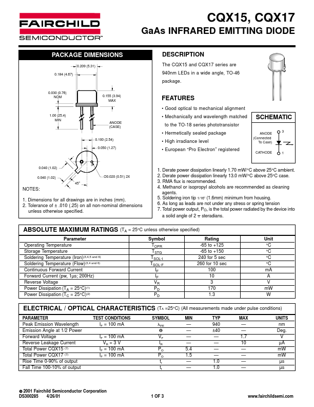 CQX15 Fairchild Semiconductor