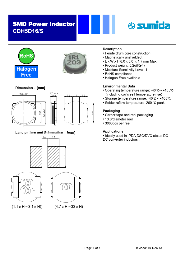 <?=CDH5D16SHF-150MC?> डेटा पत्रक पीडीएफ