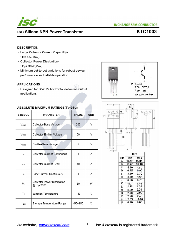 KTC1003 Inchange Semiconductor