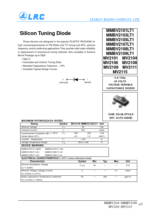 <?=MMBV2109LT1?> डेटा पत्रक पीडीएफ