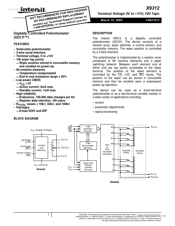 X9312 Intersil Corporation