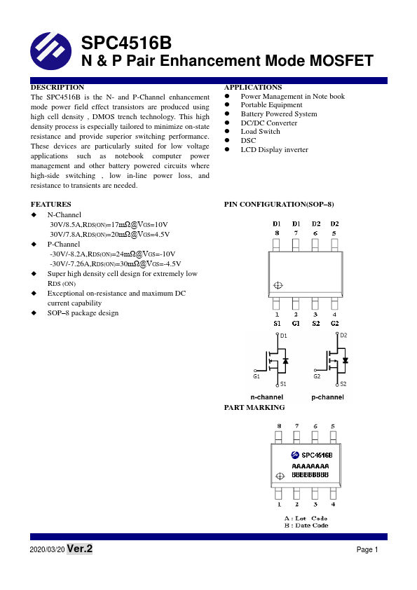 <?=SPC4516B?> डेटा पत्रक पीडीएफ