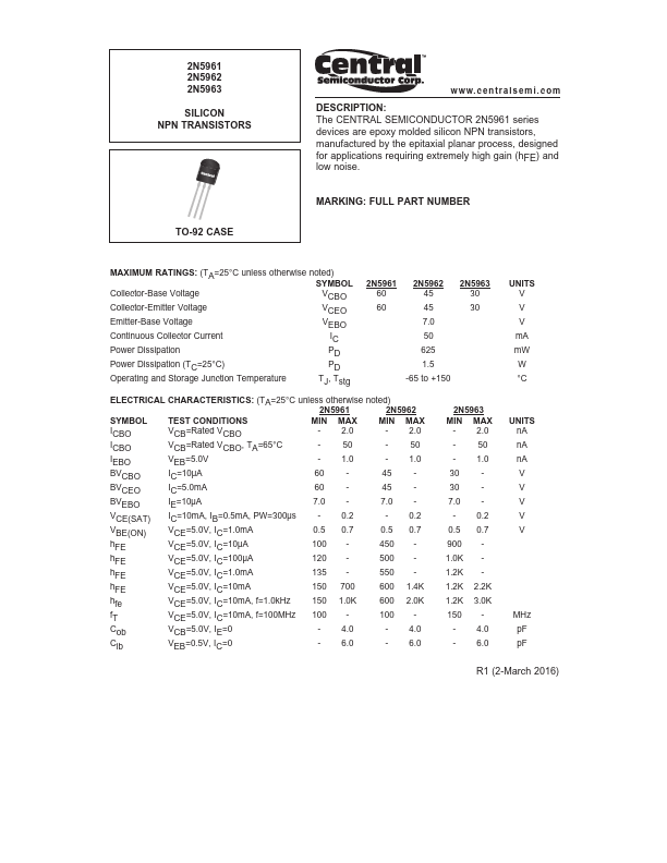 2N5963 Central Semiconductor