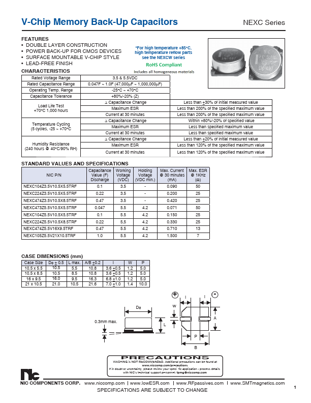 <?=NEXC104Z3.5V10.5X5.5TRF?> डेटा पत्रक पीडीएफ