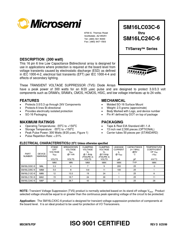 SM16LC12C-6 Microsemi Corporation