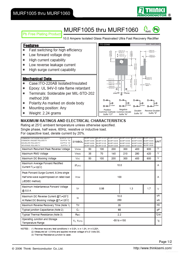 MURF1040D Thinki Semiconductor