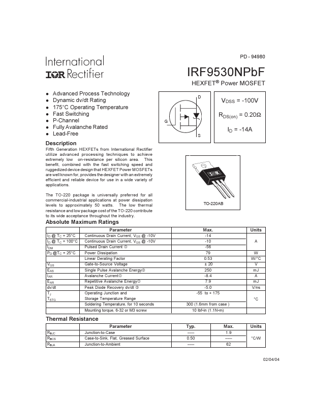 IRF9530NPBF