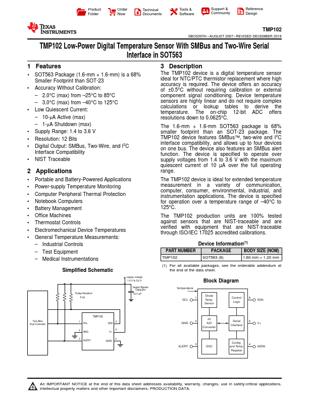 TMP102 Texas Instruments