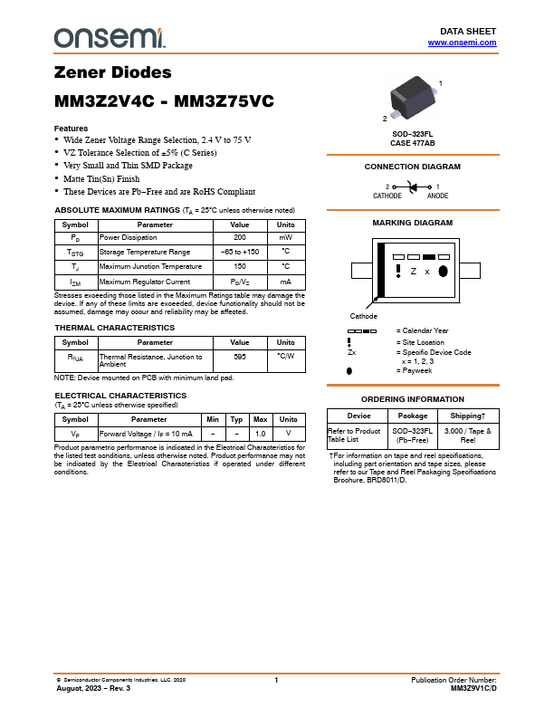MM3Z39VC ON Semiconductor