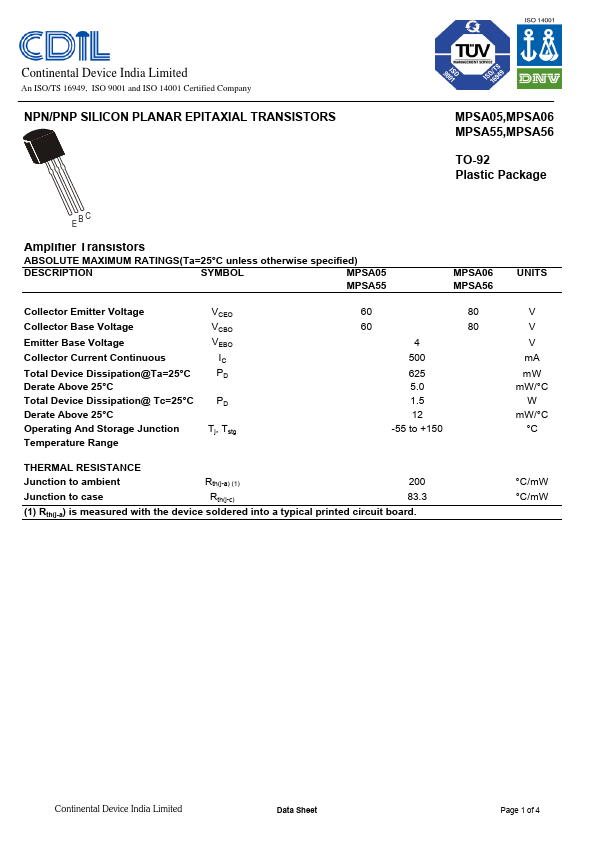 MPSA06 CDIL