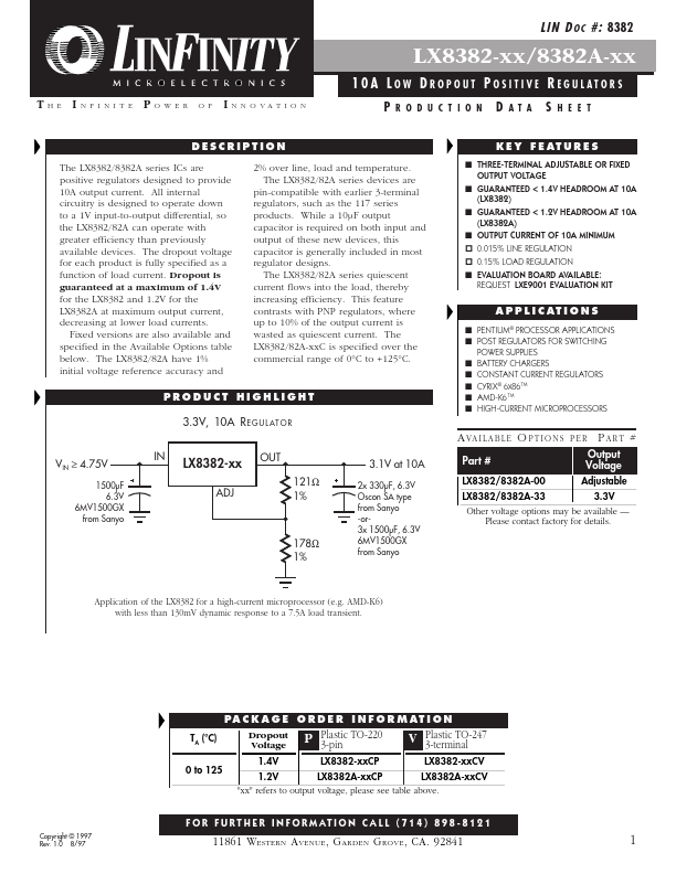 LX8382-00 Microsemi Corporation