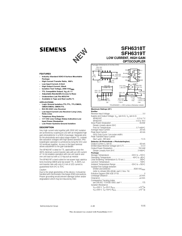 SFH6319T Siemens Semiconductor Group
