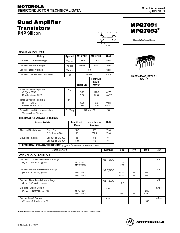 MPQ7091 Motorola