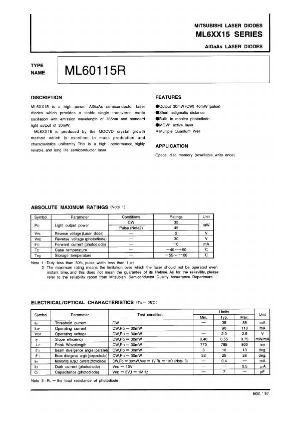 ML60115R Mitsubishi