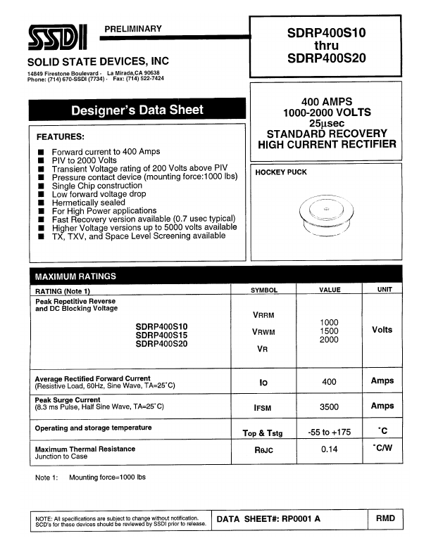 SDRP400S15 SSDI