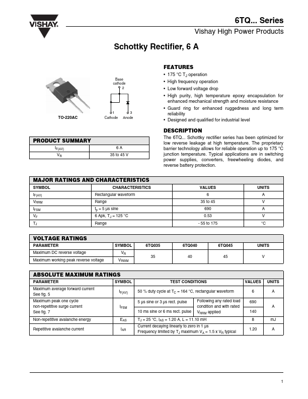 6TQ045 Vishay