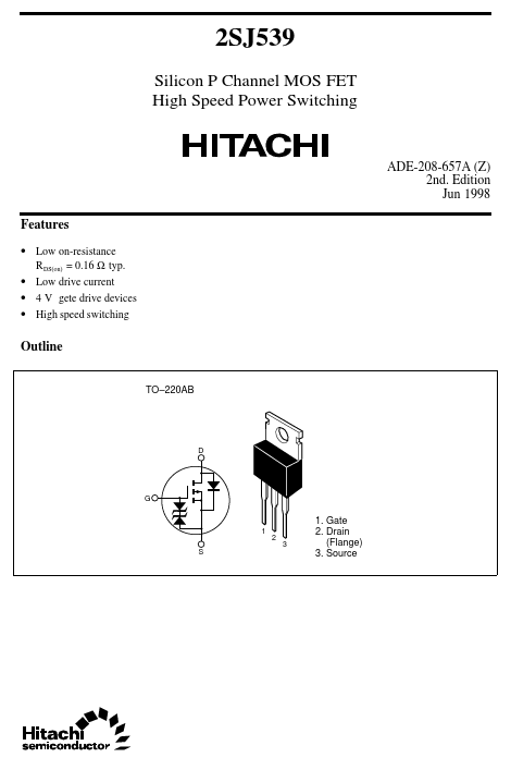2SJ539 Hitachi Semiconductor