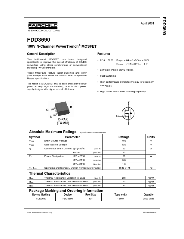 FDD3690 Fairchild Semiconductor