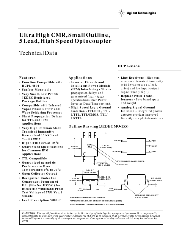 <?=HCPL-M454?> डेटा पत्रक पीडीएफ