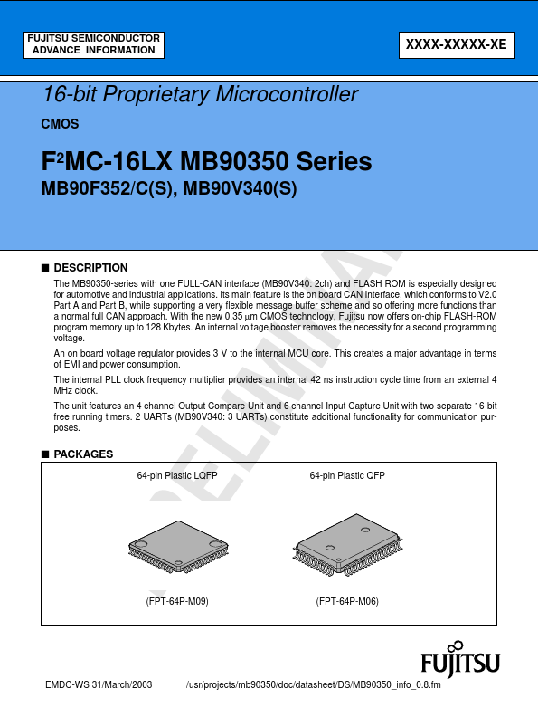 MB90F352CS Fujitsu Media Devices
