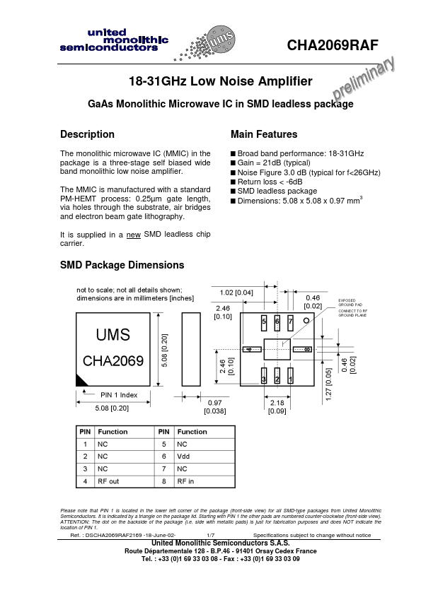 CHA2069RAF United Monolithic Semiconductors