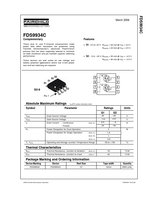 FDS9934C Fairchild Semiconductor