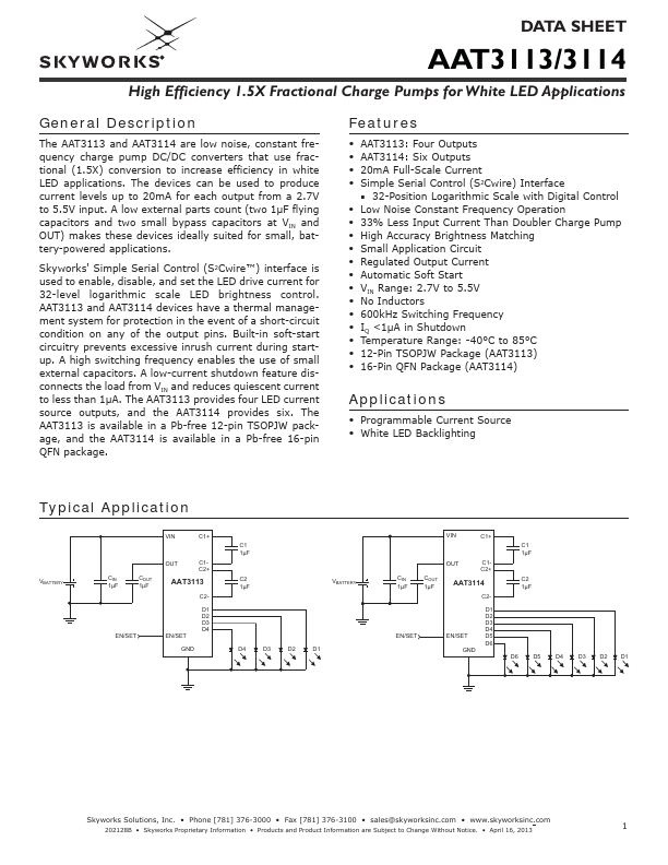 AAT3114 Skyworks Solutions