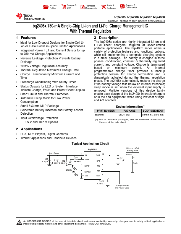 bq24087 Texas Instruments