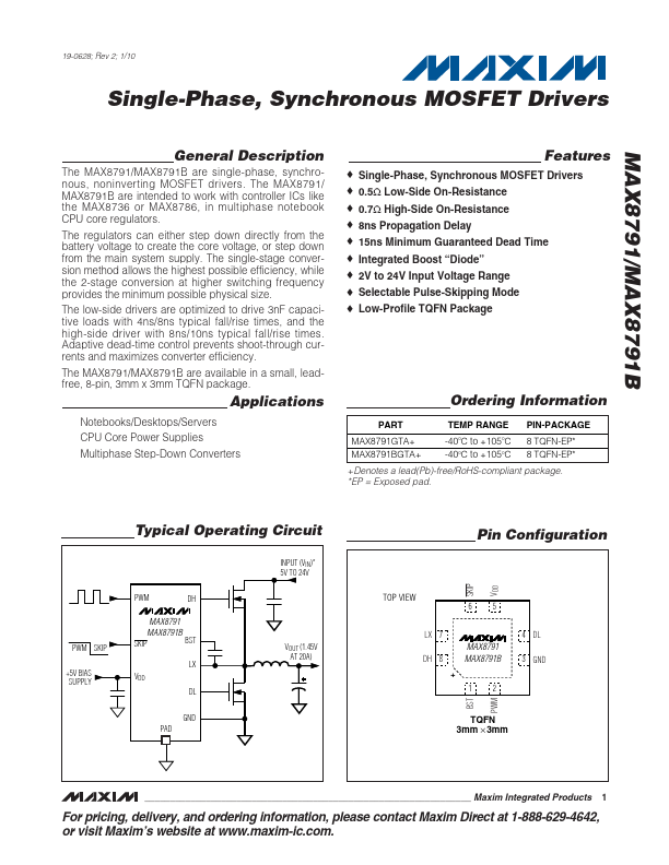 <?=MAX8791?> डेटा पत्रक पीडीएफ