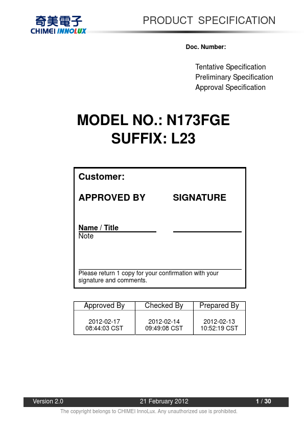 <?=N173FGE-L23?> डेटा पत्रक पीडीएफ