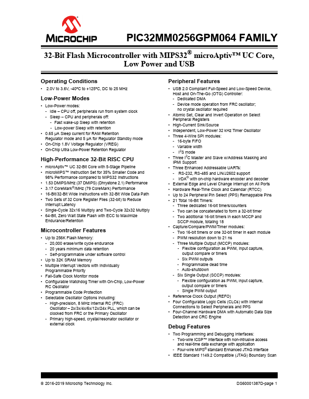 <?=PIC32MM0256GPM036?> डेटा पत्रक पीडीएफ