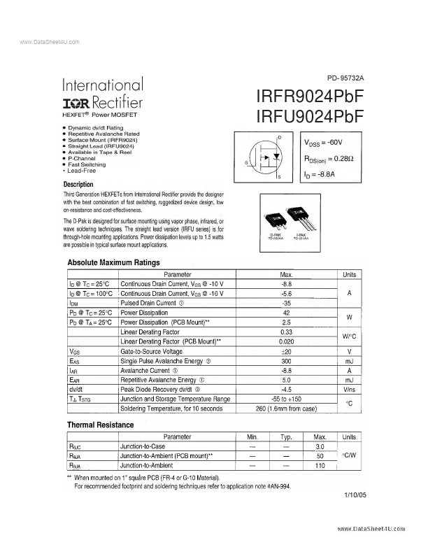 IRFR9024PBF International Rectifier