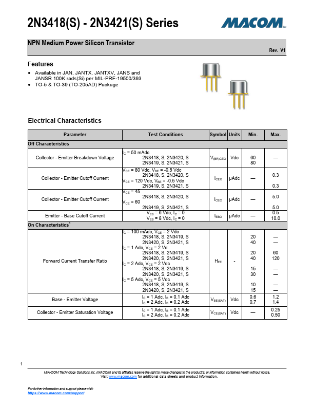 2N3420 MA-COM