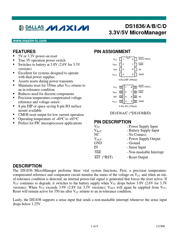 DS1836C Maxim Integrated